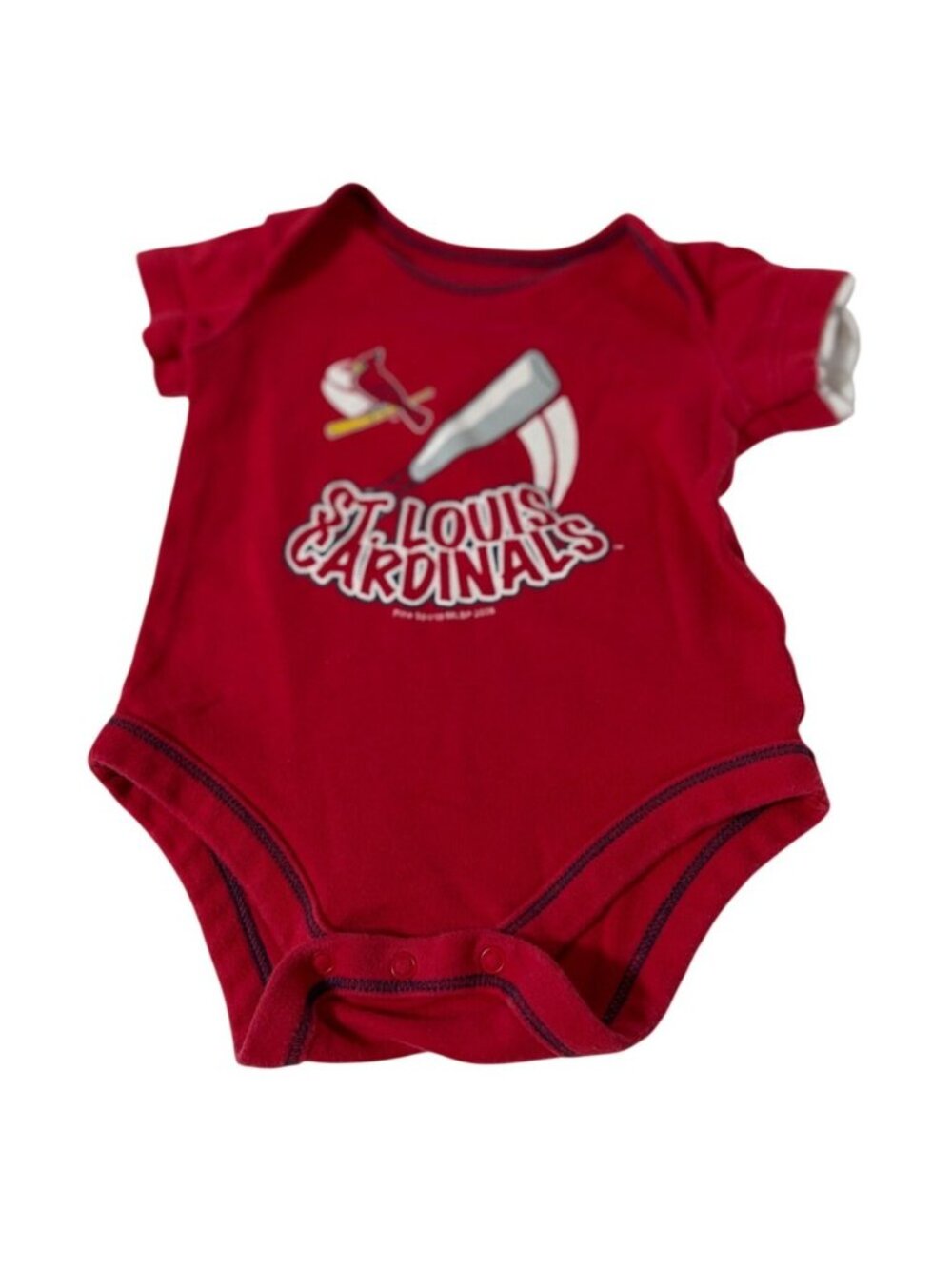 MLB Infant Baby Size 0 3 months Red 1 piece Bodysuit Short Sleeve St Louis Red C